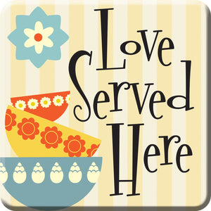 Oak Patch Gifts Retro Kitchen: Ceramic Magnet, Love Served Here