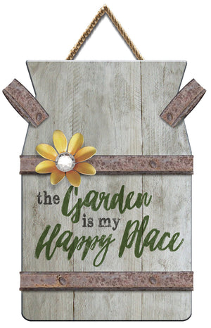 Oak Patch Gifts In the Garden: Pallet Art-Milk Can Happy Place Sign