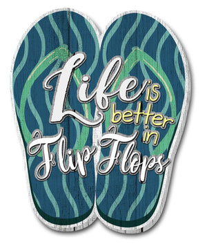 Oak Patch Gifts Coastal: Wooden Magnet: Life is Better in Flipflops
