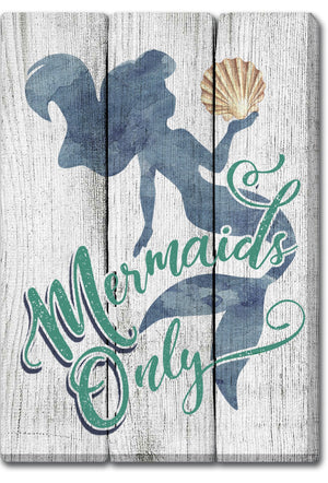 Oak Patch Gifts Coastal: Wooden Magnet: Mermaids Only!