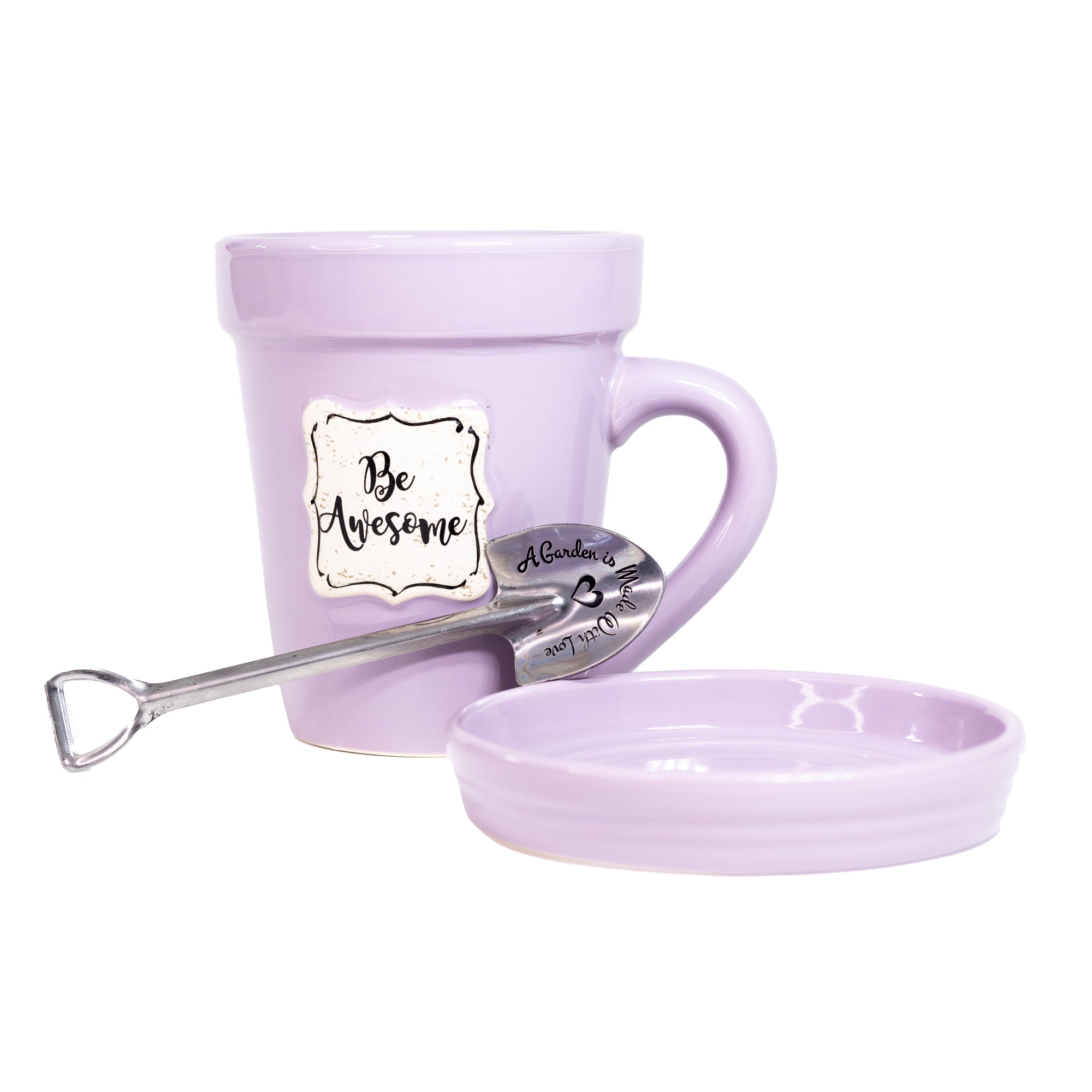 Lilac Flower Pot Mug - “Be Awesome”